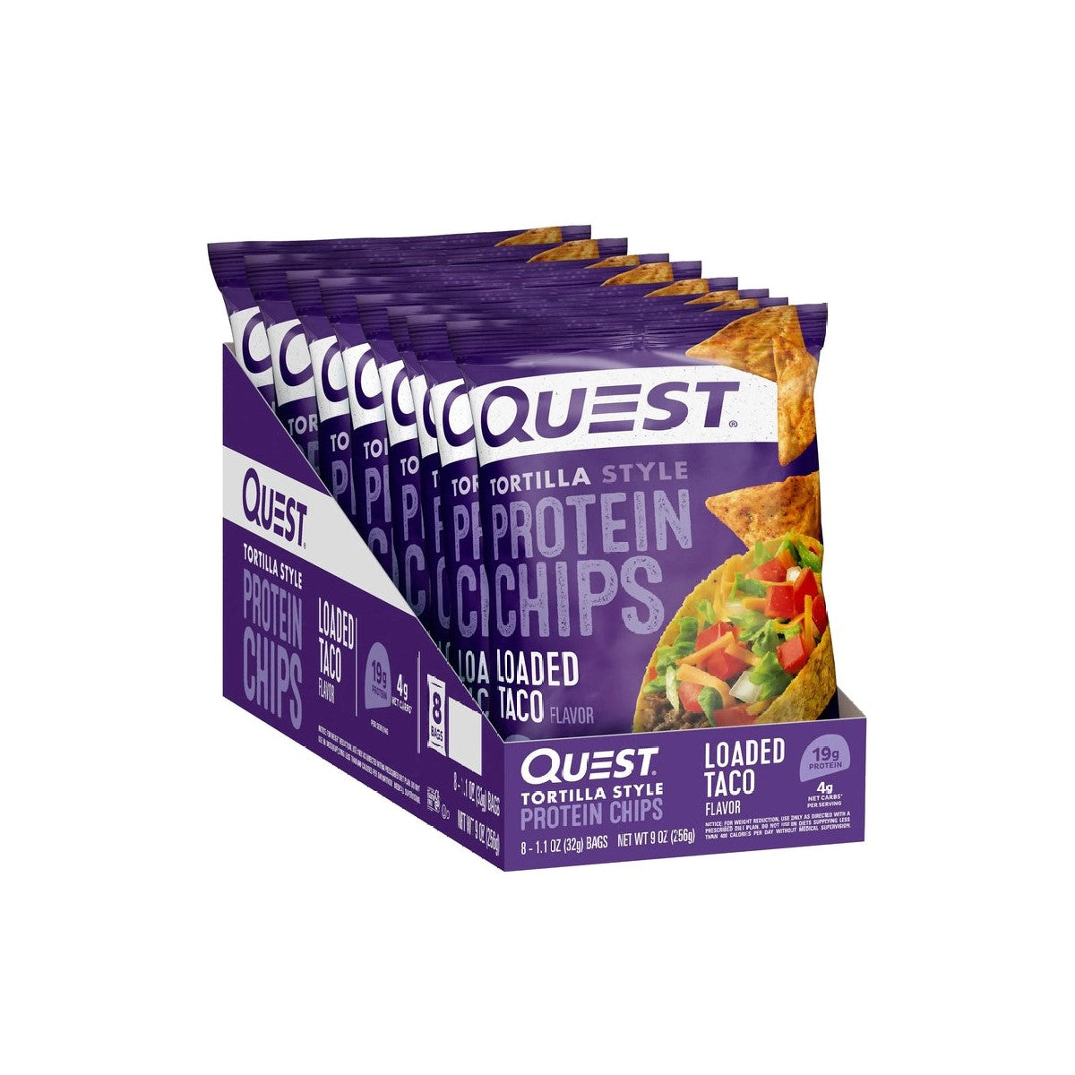 Quest Nutrition Tortilla Style Protein Chips - Loaded Taco (8 Pack)