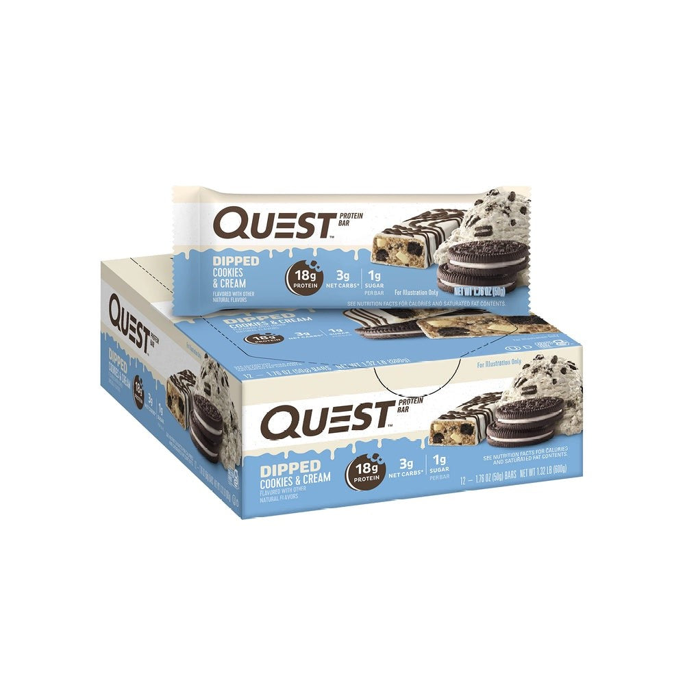 Quest Nutrition Protein Bars - Dipped Chocolate Cookies (12 Pack)