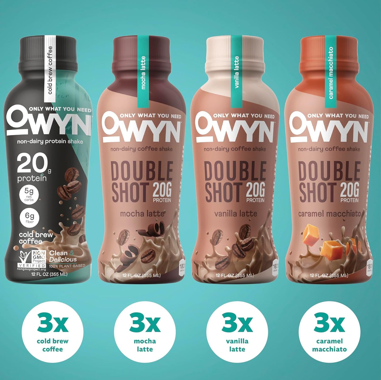 OWYN Coffee Protein Shake - Variety (12 Pack)