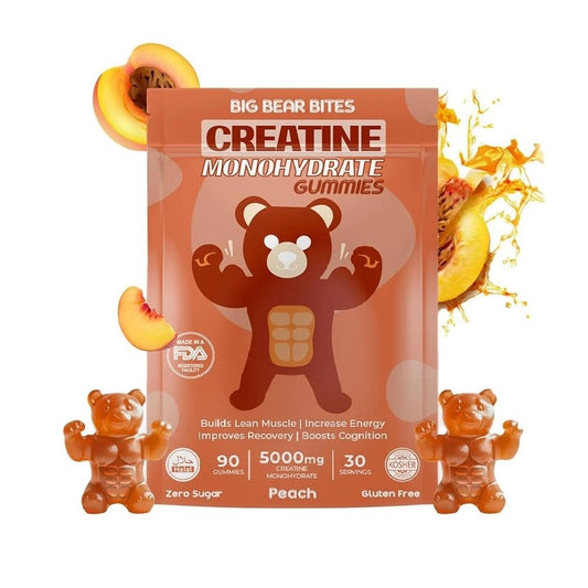 Big Bear Bites Creatine Monohydrate Gummies - Peach (90 Gummies)