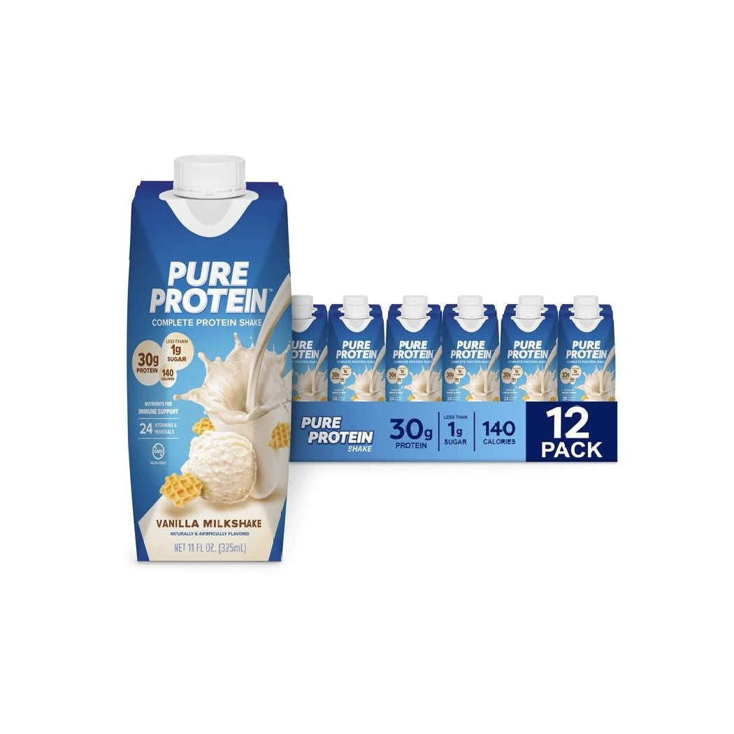 Pure Protein Complete Protein Shake - Vanilla Milkshake (12 Pack)