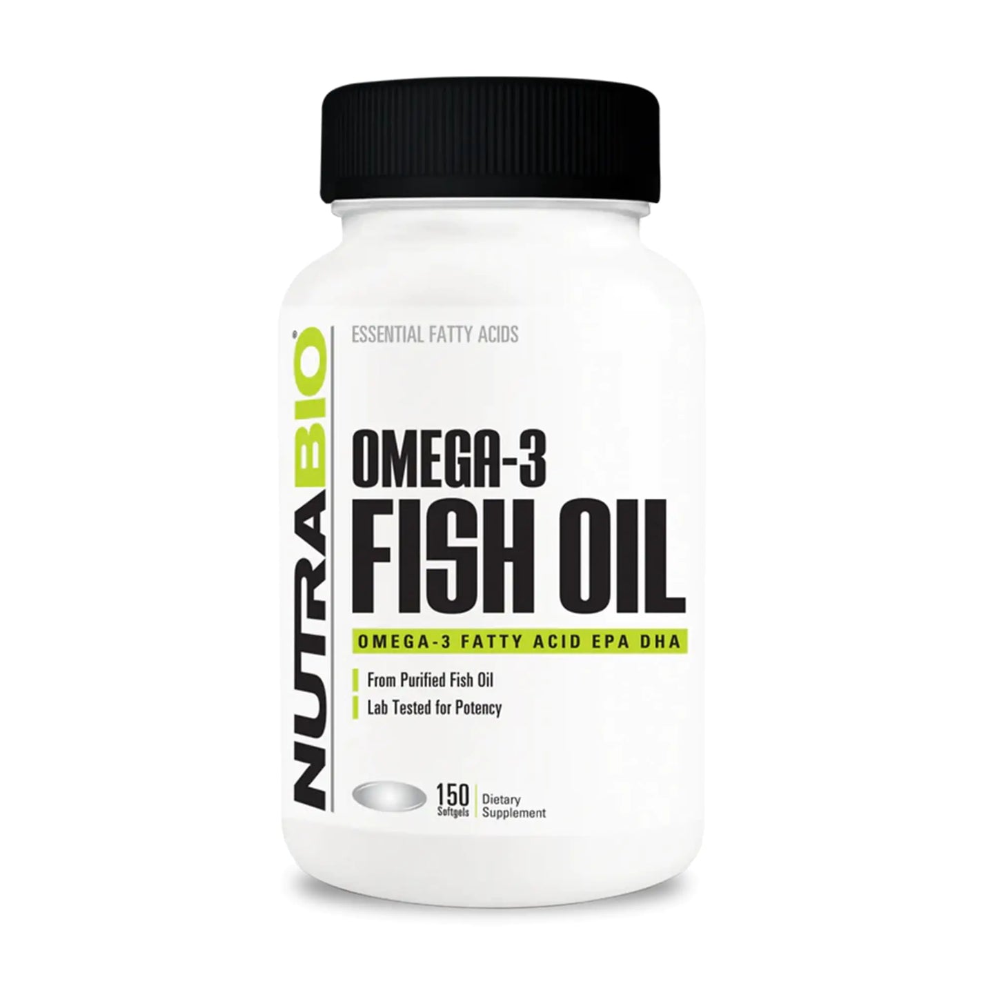 NutraBio Omega 3 Fish Oil (150 Softgels)